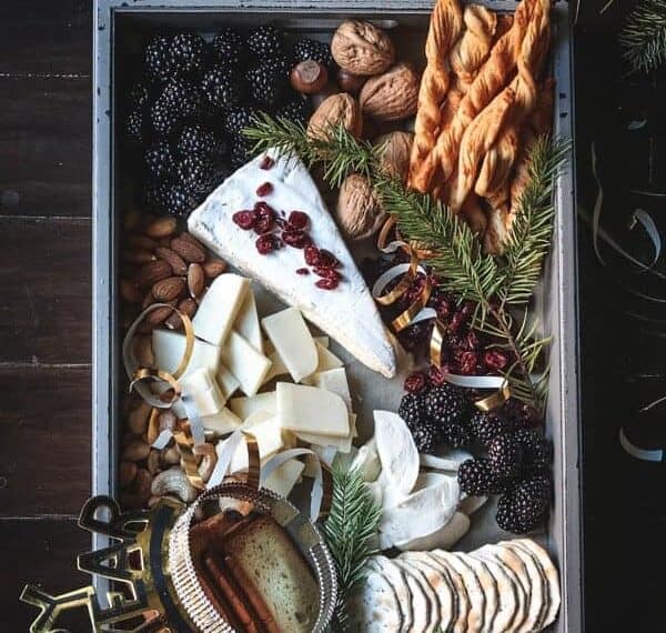 A cheese board perfect for New Year's Eve