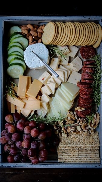 A wide view of cheese board